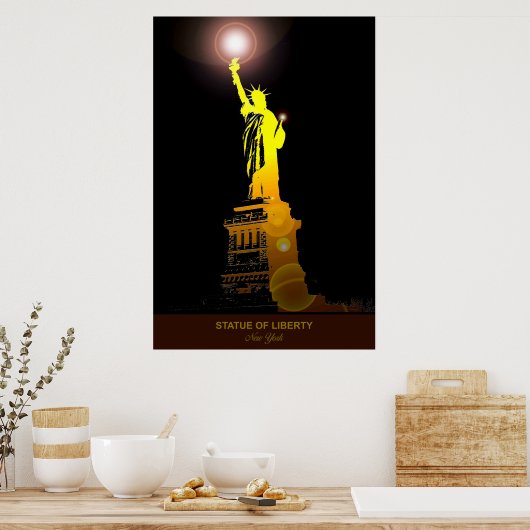 Iconisch symbool: Vrijheidsbeeld Travel Poster (Keuken)