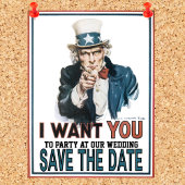 Iconisch  Uncle Sam Save The Date Aankondigingskaart