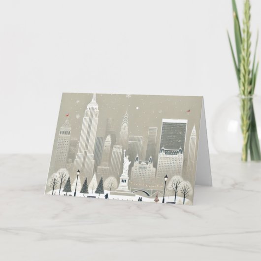Iconisch Vrijheidsbeeld & NYC Skyline Holiday (Voorkant)