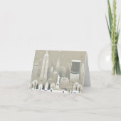 Iconisch Vrijheidsbeeld & NYC Skyline Holiday Kaart (Voorkant)