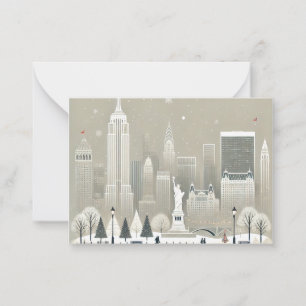 Iconisch Vrijheidsbeeld & NYC Skyline Holiday Notitiekaartje