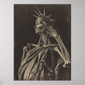 Iconisch Vrijheidsbeeld Poster met Amerikaanse vla (Voorkant)