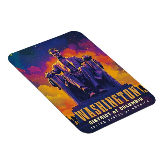 Iconisch Washington D.C. met Lincoln Memorial Magneet (Rechterzijde)