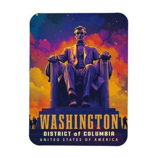 Iconisch Washington D.C. met Lincoln Memorial Magneet (Verticaal)