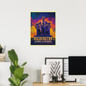 Iconisch Washington D.C. met Lincoln Memorial Poster (Thuiskantoor)