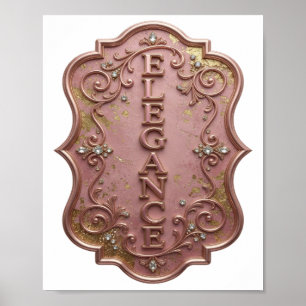 Iconisch zilver ELEGANCE-ontwerp Poster