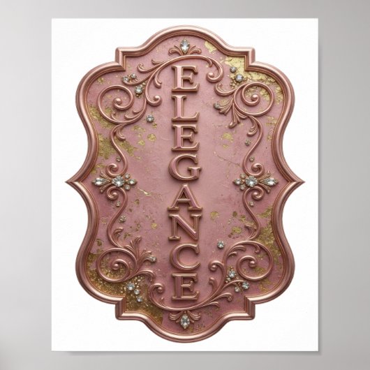 Iconisch zilver ELEGANCE-ontwerp Poster (Voorkant)