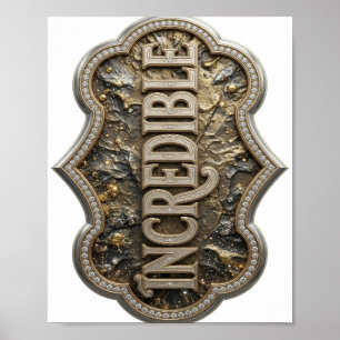 Iconisch Zilver INCREDIBLE Krachtig Ontwerp Poster