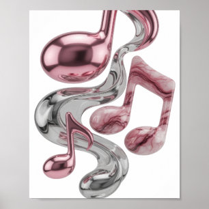 Iconisch Zilver MUSIC IN MOTION Artistiek Motief Poster