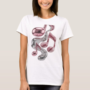 Iconisch zilver MUSIC IN MOTION artistiek motief T-shirt