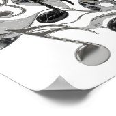 Iconisch zilver MUSIC IN MOTION-ontwerp Poster (Hoek)