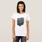 Iconisch Zilver NO LIMITS Tekst Design T-shirt (Voorkant volledig)