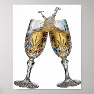 Iconisch Zilver PROOST OP GOEDE GEZONDHEID Print