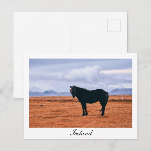 Iconisch zwart IJslands briefkaart (Voorkant / Achterkant)