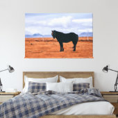 Iconisch zwart IJslands paard Canvas Afdruk (Insitu (Slaapkamer))
