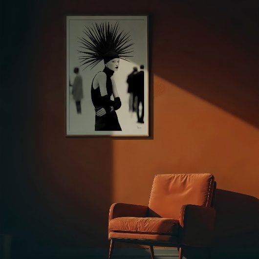 Iconische aanwezigheid: avant-garde monochrome Mod Poster