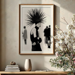 Iconische aanwezigheid: avant-garde monochrome Mod Poster