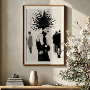 Iconische Aanwezigheid: Avant-Gardistische Monochr Poster
