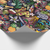 Iconische Afbeeldingen van Hawaii Wrapping Paper R Cadeaupapier (Hoek)