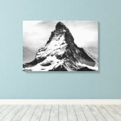 Iconische alpiene bergmatterhorn in het zwart en W Canvas Afdruk (Insitu (Houten vloer))