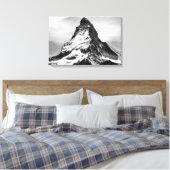 Iconische alpiene bergmatterhorn in het zwart en W Canvas Afdruk (Insitu (Slaapkamer))