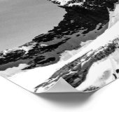 Iconische alpiene bergmatterhorn in het zwart en W Poster (Hoek)