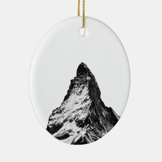 Iconische alpiene bergmatterhorn in zwarte Mok Keramisch Ornament (Rechts)