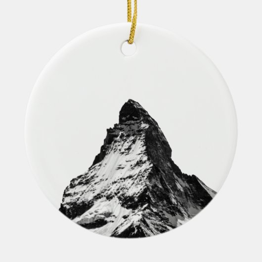 Iconische alpiene bergmatterhorn in zwarte Mok Keramisch Ornament (Voorkant)