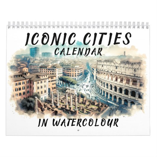 Iconische aquarel steden kalender (Hoes)