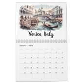 Iconische aquarel steden kalender (Jan 2026)