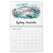 Iconische aquarel steden kalender (Feb 2027)