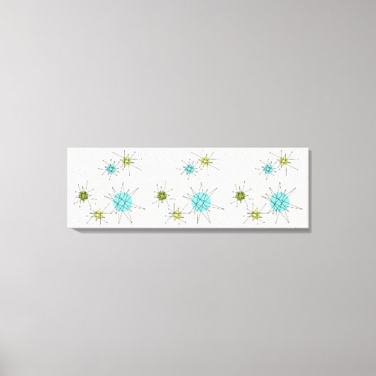 Iconische atomaire sterbursts omwikkeld doek canvas afdruk (Voorkant)