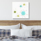 Iconische atomaire sterbursts omwikkeld doek canvas afdruk (Insitu (Slaapkamer))