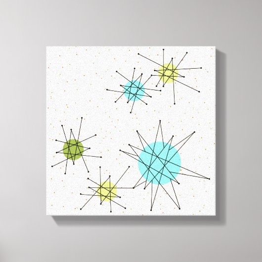 Iconische atomaire sterbursts omwikkeld doek canvas afdruk (Voorkant)