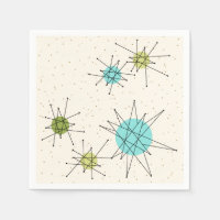 Iconische Atomic Starbursts Papieren servetten