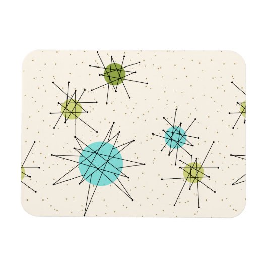 Iconische atoomstarbursts Flexibele magneet (Horizontaal)