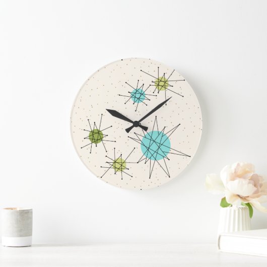 Iconische atoomstoten rond de wandklok (Huis)