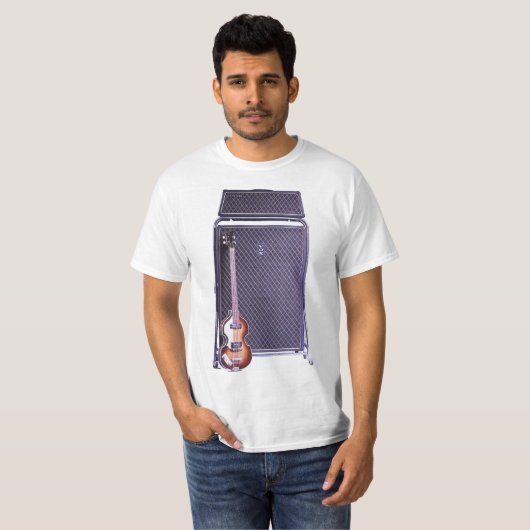 ICONISCHE BASGITAAR & AMP T-SHIRT (Voorkant volledig)