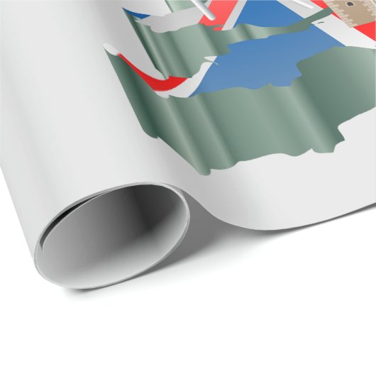 Iconische bezienswaardigheden Londen UK Kaart Brit Cadeaupapier (Rol Hoek)