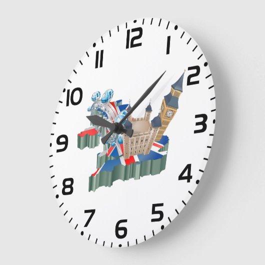 Iconische bezienswaardigheden Londen UK Kaart Brit Grote Klok (Hoek)