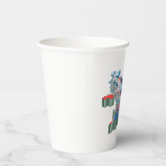 Iconische bezienswaardigheden Londen UK Kaart Brit Papieren Bekers (Rechts)