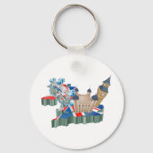 Iconische bezienswaardigheden Londen UK Kaart Brit Sleutelhanger (Achterkant)