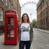 Iconische bezienswaardigheden Londen UK Kaart Brit T-shirt