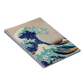 Iconische Blauwe Grote Golf Japanse kunst Notitieboek (Rechterzijde)