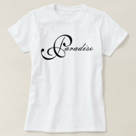 Iconische chic en minimale Paradise-script T-shirt