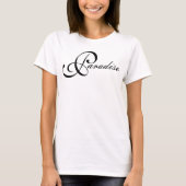 Iconische chic en minimale Paradise-script T-shirt (Voorkant)
