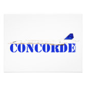 Iconische Concorde Jet met Bold Blue Typography Foto Afdruk (Voorkant)