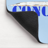 Iconische Concorde Jet met Bold Blue Typography Muismat (Hoek)