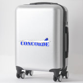 Iconische Concorde Jet met Bold Blue Typography Sticker (Koffer)