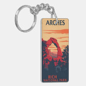 Iconische Delicate Arch Moab Utah Souvenir Sleutelhanger (Voorkant Links)
